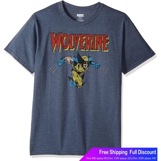 เสือยืดผู้ชาย เสื้อบอดี้โ Marvel Mens Wolverine Classic Character Logo T-Shirt Avengers Team