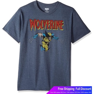 เสือยืดผู้ชาย เสื้อบอดี้โ Marvel Mens Wolverine Classic Character Logo T-Shirt Avengers Team