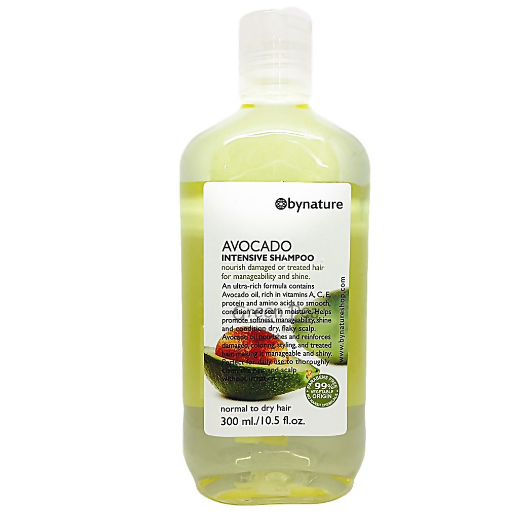 bynature ,แชมพูอะโวคาโด  300ml. บำรุงผมแห้งเสีย ให้ผมมีน้ำหนัก 100%Natura
