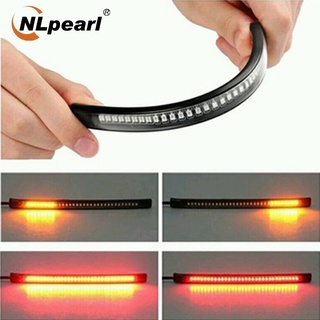 Nlpearl แถบไฟเบรก LED 48 ดวง ยืดหยุ่น สําหรับติดท้ายรถมอเตอร์ไซค์