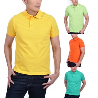 ZENTURY MAX เสื้อโปโลชาย แขนสั้น ผ้าคอตตอนผสมสเปนเด๊กซ์ รุ่น MKP-2012 สีเหลือง, ส้ม, เขียวอ่อน, เขียวมิ้นท์