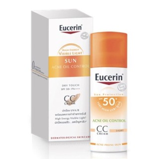 Eucerin Sun Dry Touch ACNE Oil Control SPF50++ CC Cream ยูเซอริน ซัน ดรายทัช แอคเน่ ออยล์ คอนโทรล ซีซีครีม 50ml.