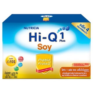 ✨ขายดี✨ ไฮคิว 1 พลัส ซอย พรีไบโอโพรเทก เครื่องดื่มสูตรโปรตีนถั่วเหลืองผสมใยอาหาร 400กรัม x 4 ซอง Hi-Q 1 Plus Soy Prebio