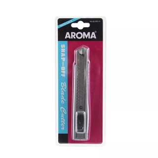 คัตเตอร์สแตนเลส AROMA รุ่น SILVER-41 ใบมีดขนาด 18 มม. จำนวน 1 แผง