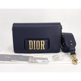 Dior Revolution Grain Leather Medium 10”(Like New! ) dc17 สีNevy