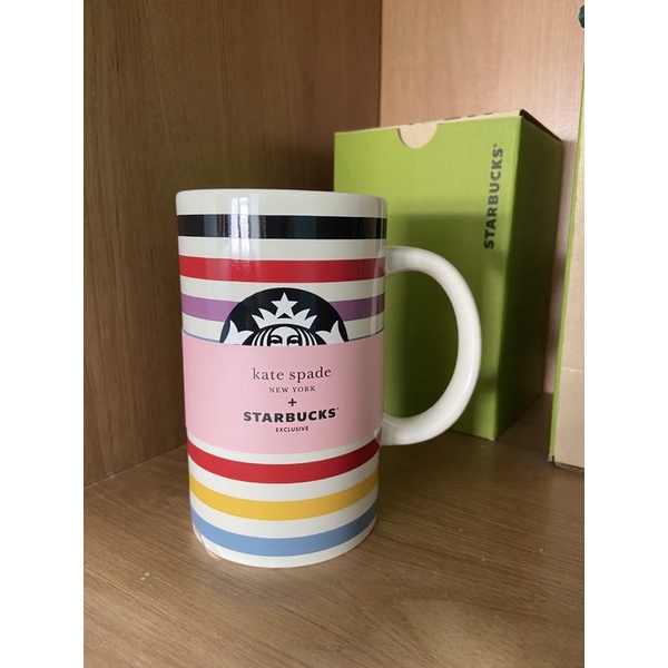 Starbucks Kate Spade ♠️ แก้ว Mug Handle Stripe Color 12oz.