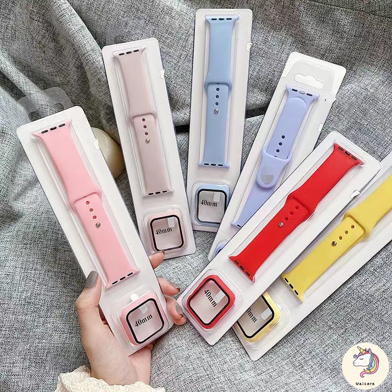 แก้วซิลิโคนสมาร์ทสําหรับ แอปเปิล ดู 42/46/40/41/45/44/44 มม. เคสและสายคล้องคอ ใช้กับ iWatch Series 3/4/5/6/7/8/9/10