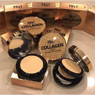 Polly Collagen Bright Double Layer Powder แป้งพัฟ พร้อมชิมเมอร์ (20g.)