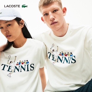 Lacoste เสื้อยืดลําลอง คอกลม แขนสั้น ระบายอากาศ สําหรับผู้ชาย และผู้หญิง | Th4365