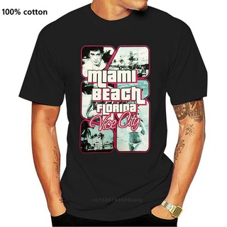 เสื้อยืด พิมพ์ลาย Miami Beach สําหรับผู้ชาย ไซซ์ S - 3Xl