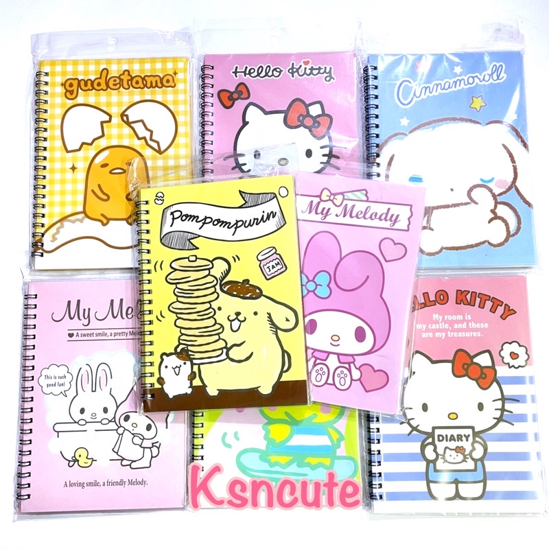 สมุดสันห่วงปกใสกรีนลาย(pvc) มีเส้น ลายลิขสิทธิ์ sanrio disney