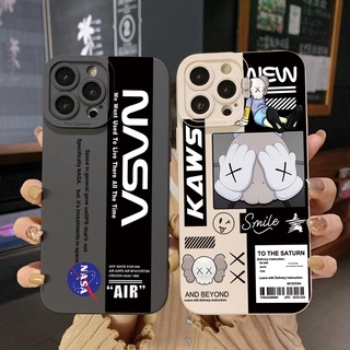 เคสโทรศัพท์มือถือ ขอบสี่เหลี่ยม ลาย NASA Kaws สําหรับ OPPO Reno7 4G Reno6 Reno8 Z 5G Reno5 F 7 Lite
