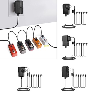 อะแดปเตอร์เอฟเฟคกีตาร์ 9V 850Ma, 5Way, 5.5X2.1 มม.