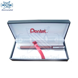 Pentel ปากกาเจล Energel Hexagon รุ่น BL667E-C ด้ามแดง หมึกน้ำเงิน