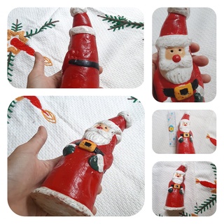 Awild.vintage ของตกแต่งคริสมาส Christmas ตุ๊กตาซันต้าใหญ่ ทำจากเทียน สูง 15ซม งานสะสมชิ้นเดียว