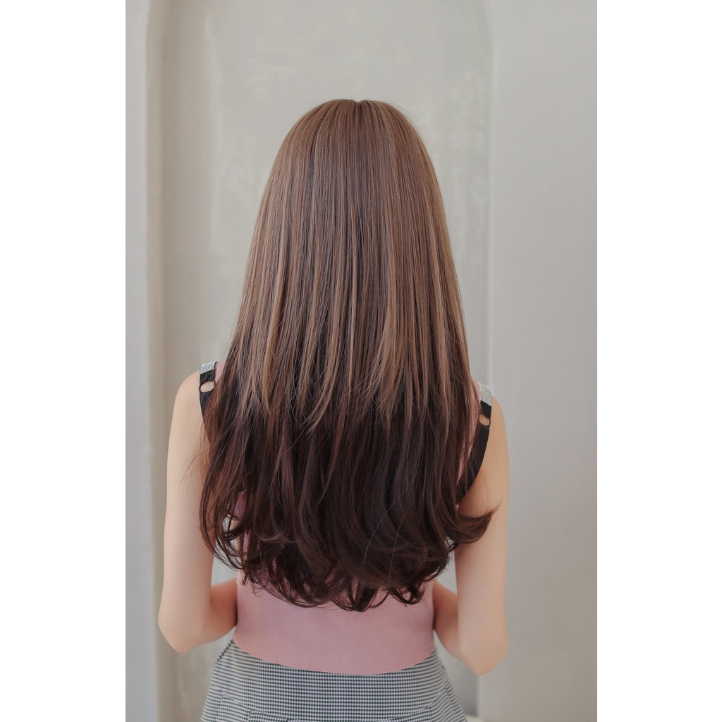 วิกผม วิกผมหน้าม้าทูโทน2สีตรงยาวตรงยาวสไลด์ดูเป็นธรรมชาติสินค้าสวยตามภากไหมด้านอย่างดี แถมเน็กคลุมค่ะ สินค้าส่งในไทย