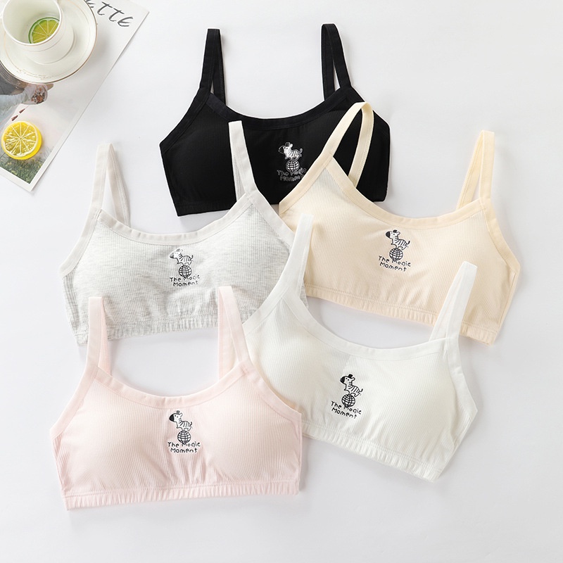 10-18 Y Girls Training Bra ชุดชั้นในเด็กนักเรียนพร้อม Pad Baby Bra สําหรับวัยรุ่นสปอร์ตบรา