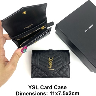 **สอบถาม Stock ก่อนกดสั่ง** YSL Saint Laurent Card Case with zip กระเป๋า ใส่บัตร ใส่เหรียญ ของแท้