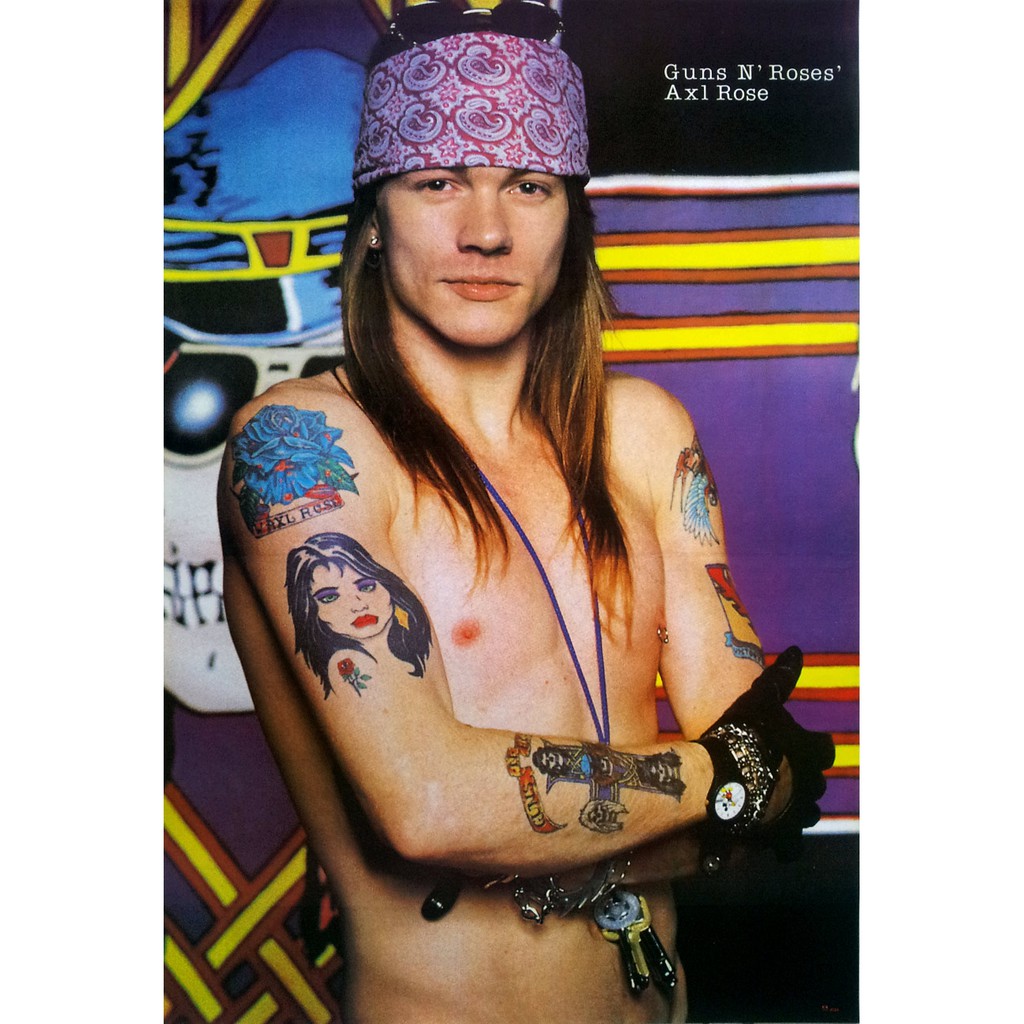 โปสเตอร์ รูปถ่าย วง ดนตรี ร็อค Axl Rose 1983 POSTER 20”x30” Inch Guns N' Roses Hollywood Rose L.A. G