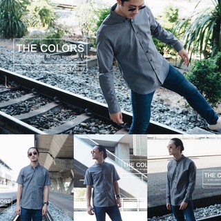 SMOKY GREY OXFORD SHIRT เสื้อเชิ้ต สีเทา