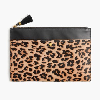 J. Crew NEW Black Leopard :กระเป๋าแบรนด์เจครูว์