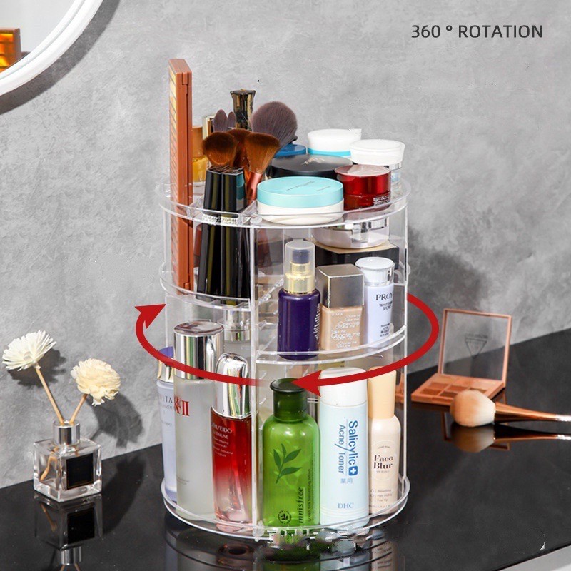 shopping กล่องเก็บเครื่องสำอางอะคริลิคชั้นวางเครื่องสำอาง’หมุนได้360°-1017 - รูปที่ 4