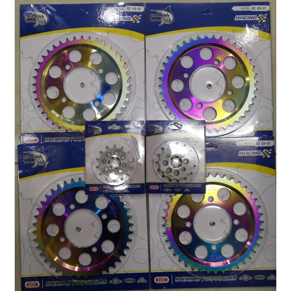 Y15 Y15ZR-428-14T/15T/38T/39T/40T/41T/42T ESPADA SPROCKET -RAINBOW