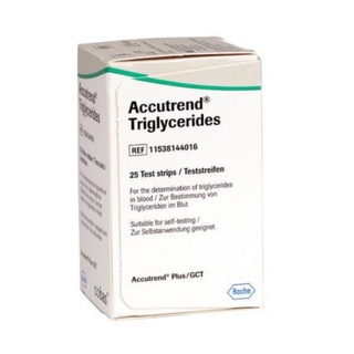 Accutrend Triglycerides แผ่นตรวจไตรกลีเซอไรด์ วัดไตรกลีเซอไรด์ จำนวน 25 ชิ้น 07074