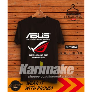 เสื้อยืดผ้าฝ้ายพิมพ์ลายแฟชั่น เสื้อยืด พิมพ์ลาย Asus ROG Republic Of Gamers สําหรับผู้ชาย