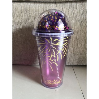 แก้วโดมไม่มีหลอด 2020 Starbucks Thailand Purple Fireworks Glitter Dome Lid​ (No Straw)​