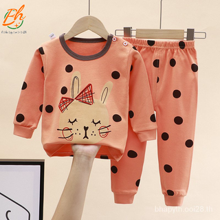 (รุ่น 36) Childrens Underwear Suit Cotton New Boys Girls Autumn Winter Pajamas Baby Long Johns Top &amp; Bottom Set Homewear SL402005