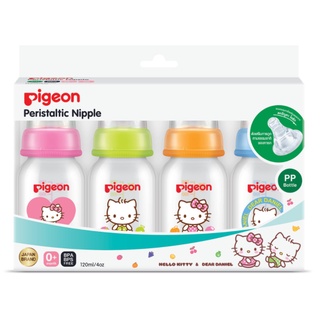 Pigeon พีเจ้น ขวดนม RPP ลายคิตตี้ เเพ็ก 4 ขวด ขนาด 4 ออนซ์ + จุกมินิ size S {8851973 061312}