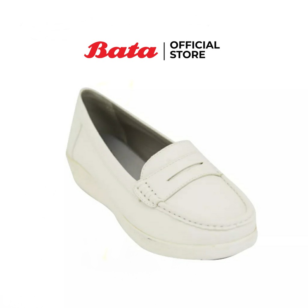 Bata LADIES'CASUAL รองเท้าลำลองสตรี รองเท้าพยาบาล MOCCASINE Nurse แบบสวม สีขาว รหัส 5511105