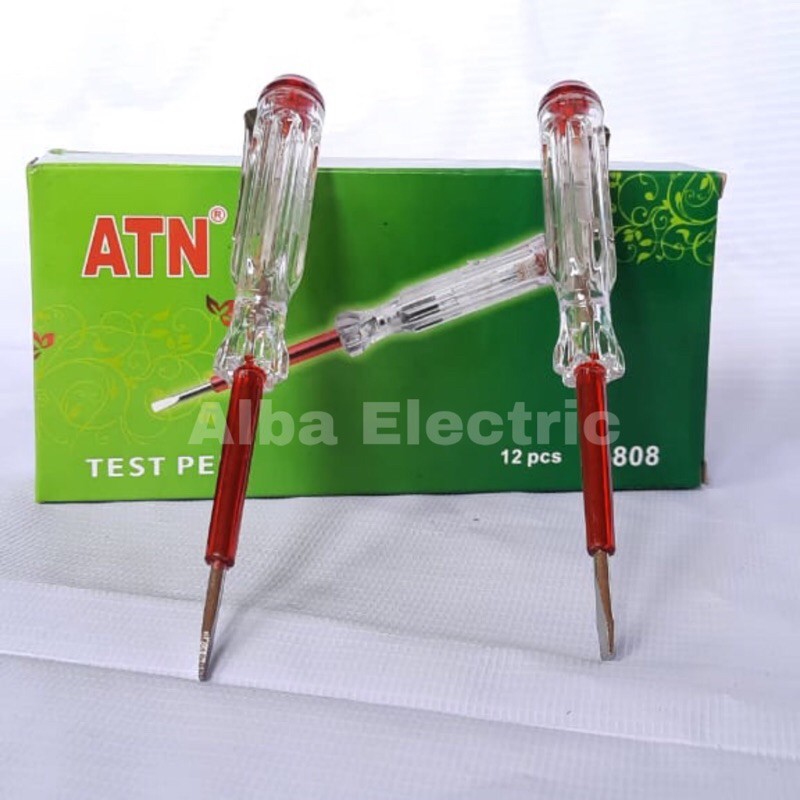 MERAH Red Testpen Min ATN 808 / ATN ไขควงทดสอบ