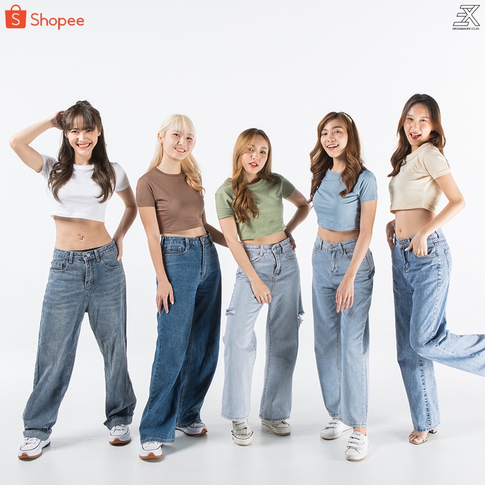 Expogarment เสื้อครอป เอิร์ธโทน เอวลอย CROP แขนสั้น คอกลม ผ้าคอตตอน (ขาว เบจ ดำ น้ำตาล เขียว ฟ้าเทา) รูปที่ 2