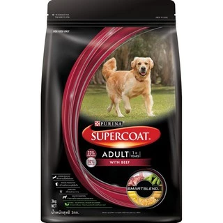 SuperCoat อาหารสุนัขขนาด 2.7 - 3Kg สำหรับสุนัขทุกสายพันธุ์