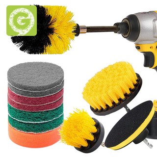 【สินค้าพร้อมสต็อก】12 Piece Drill Scrub Pads Scrubber Brush with Extended-G9TH