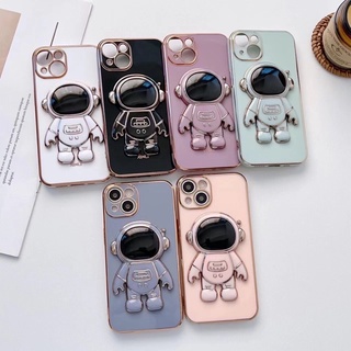 เคสนักบินอวกาศมีขาตั้ง สำรับรุ่นiPhone 14 pro max 13 13pro max 12 12promax 11 นิ่มเคสสิชิโคนขอบตรงกันกล้อง