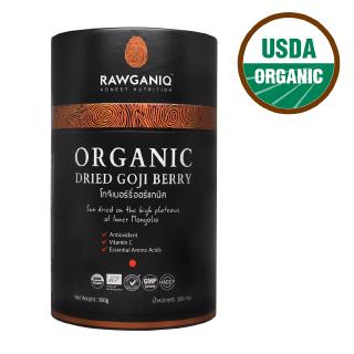 Rawganiq โกจิเบอร์รี่แบบแห้ง Organic Dried Goji Berry (300g)