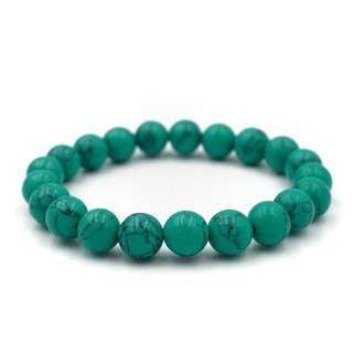 TURQUOISES หินเทอร์ควอยส์ สีเขียว ขนาด 8 มม. สร้อยข้อมือหินแท้ by siamonlineshop