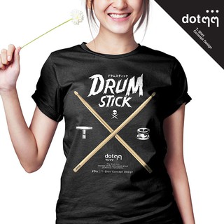 dotdotdot เสื้อยืดหญิง Concept Design ลาย Drum Stick (Black)สามารถปรับแต่งได้