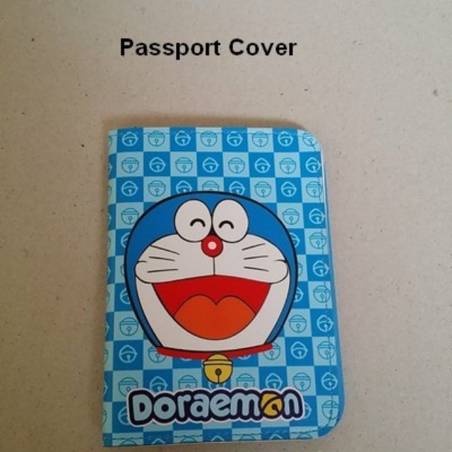 หุ้มปกพาสปอร์ต PassPort(ใส่ book bank สมุดบัญชี ธนาคารได้ค่ะ) ปกหนัง ลาย โดเรม่อน Doraemon ขนาด 10x14 ซม.