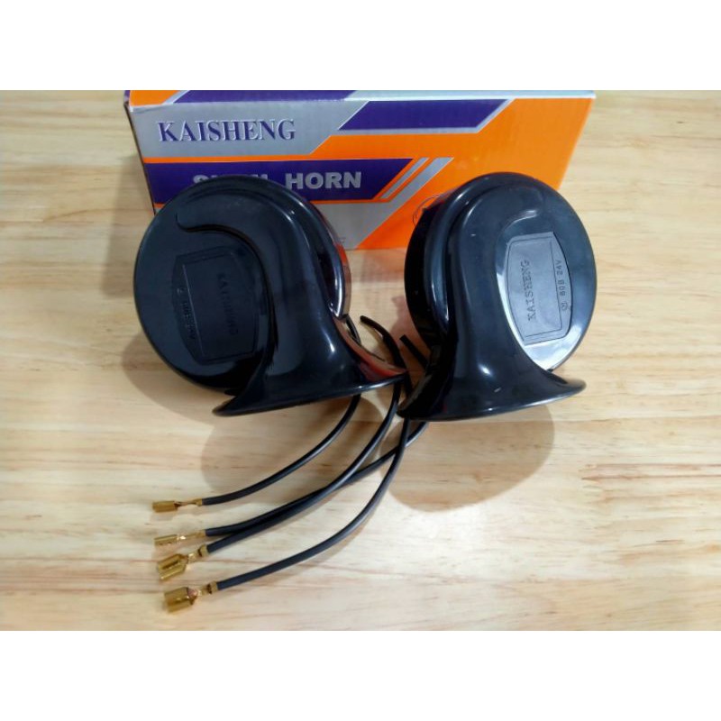 แตรเสียงเบนซ์ KAISHENG สีดำ DC12V 60+60dB. รับรองเสียงเพราะดังกังวาน ส่งจากไทย แถมฟรี! หางปลา+สายไฟ 