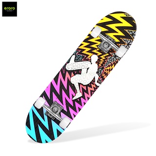 ERORO Skateboard สเก็ตบอร์ด ขนาด 80x20cm. ติดกระดาษทราย​ ประกอบสำเร็จ พร้อมใช้งาน