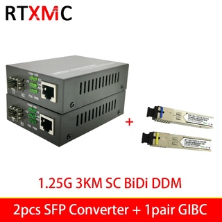 ตัวแปลงสื่อ Gigabit SFPโมดูลรับส่งสัญญาณ 1000Mbps Fast Ether…