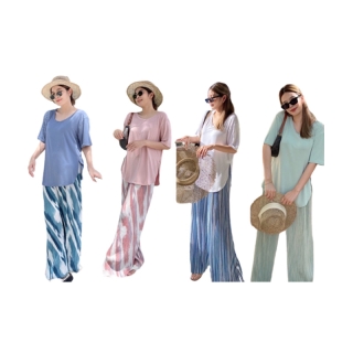 (ใส่โค้ด NOVSTB ลด 80.-) BEACH PLEAT SET เซ็ทเสื้อยืดผ้านิ่มเด้งผ่าข้างชายโค้ง มาพร้อมกางเกงพลีทเอวยางยืดผ้าไม่บาง