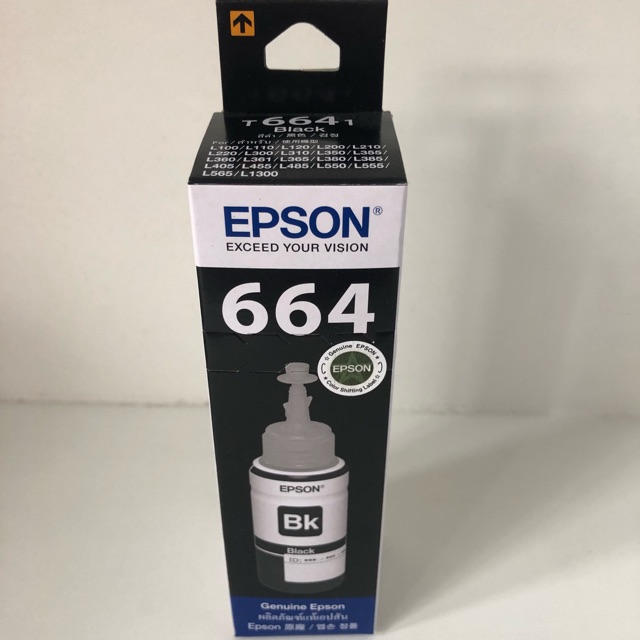 น้ำหมึกของแท้ epson t664 สีดำ