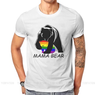 เสื้อยืดผ้าฝ้ายพิมพ์ลายคลาสสิก เสื้อยืดแขนสั้น พิมพ์ลาย Mama Bear Harajuku LGBT Pride Month Lesbian Gay Bisexual Transge