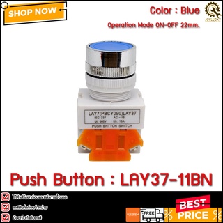 PUSH BUTTON LAY37-11BN,22mm,Blue