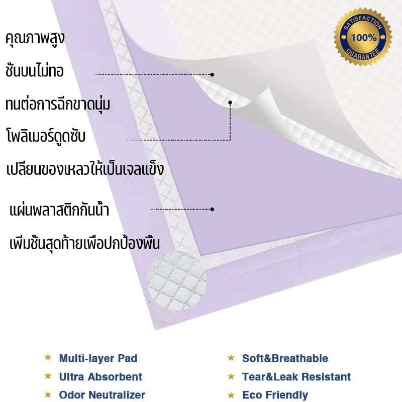 AimayaPet แผ่นรองฉี่สุนัข 100pcs แมว แผ่นรองฉี่สัตว์เลี้ยง ช่วยฝึกขับถ่าย ระงับกลิ่น ซึมซับได้ดี